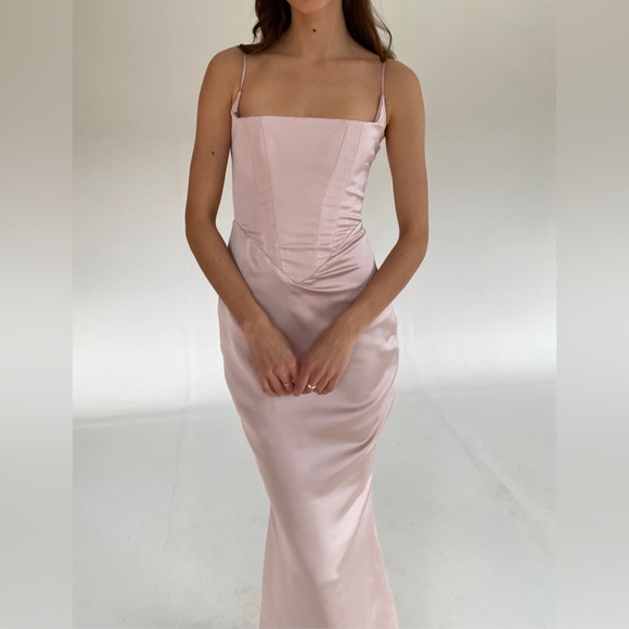 HOUSE OF CB 'Olivette' Crystal Satin Corset Maxi Dress - Picture 4 of 17